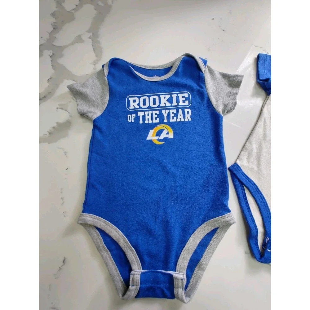 NFL Los Angeles RAMS Football 3 Piece Shirt Set Infant 18 months New (0036)
